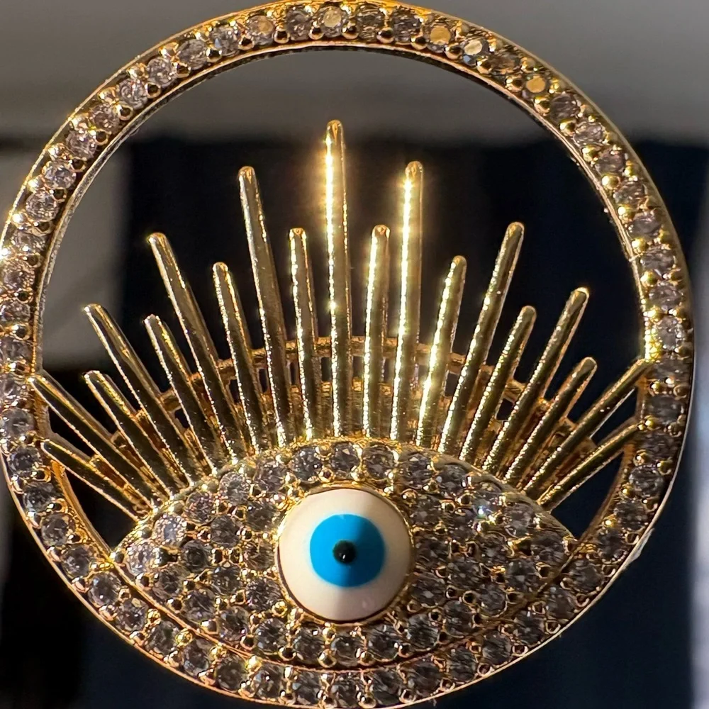 Gold Evil Eye Necklace 18 karat filled NWT